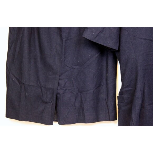 VTG 90s SBS Collection Navy Blue Silk Skirt Suit sz 12 Women Work Shoulder Pads - Picture 8 of 13